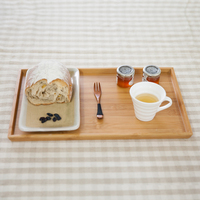 茶水托盘 长方形床上茶水防洒用餐盘 日式宜家蛋糕点竹木盘子