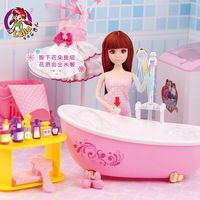 乐吉儿洋娃娃梦幻浴室套装大礼盒儿童女孩过家家洗澡玩具礼物