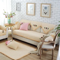 实木沙发垫子四季全棉通用防滑实木组合套装现代简约客厅布艺田园