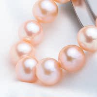粉色珍珠项链纯银防过敏天然海水送女友送妈妈生日