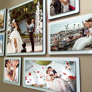 影楼婚纱照相框组合结婚照片烤瓷水晶照片墙全家福儿童双层单层框