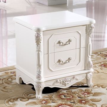 金天龙家具 欧式实木床头柜 白色简约韩式卧室收纳柜 田园小家具