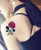 纹身贴防水女持久仿真韩国影楼创意性感玫瑰遮瑕疤痕时尚纹身贴纸