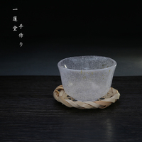 日本进口吉谷硝子玻璃茶杯 金彩淡雪品茗杯 日式功夫茶具玻璃杯子