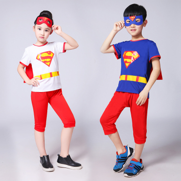新款六一儿童节服装超人cospaly化妆舞会男女演出服衣服披风套装