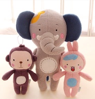 蓝白玩偶原创森林公仔超可爱萌物韩国卡通大象猴子熊毛绒玩具