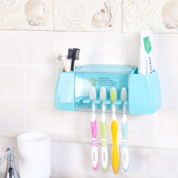 创意强力粘贴式牙膏牙刷架 浴室洗漱用品收纳架