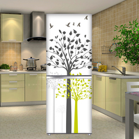 冰箱贴创意 装饰贴植物树林可移除冰箱贴纸空调翻新翻新冰箱贴膜