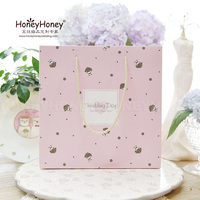 花束 手提袋 HoneyHoney创意欧式结婚喜糖盒子 喜糖袋白 粉色