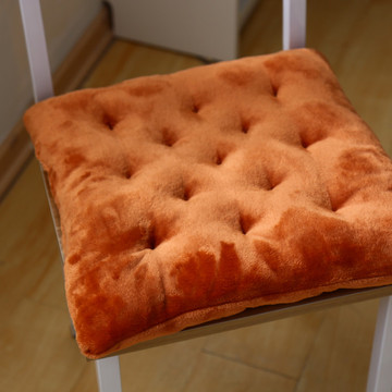珊瑚绒手工定位坐垫办公室加厚餐椅垫纯色布艺学生板凳保暖垫子