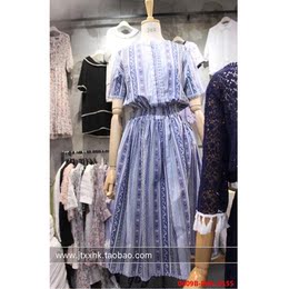 韩国东大门代购女装2016新款民族风印花气质显瘦中长款连衣裙夏季