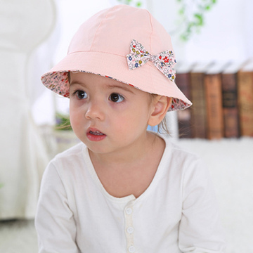 韩版儿童两面帽子婴儿棉布渔夫帽宝宝盆帽男女童遮阳帽小孩套头帽