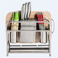 304不锈钢刀架砧板架菜板架多功能 刀具刀座置物架厨房厨具用品