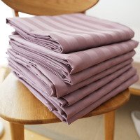 外贸欧式简约条纹纯棉60支埃及棉贡缎床单全棉缎条双人1.8米被单