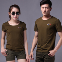 夏季新款男女军绿色短袖修身上衣特种兵T恤户外迷彩服体能训练服