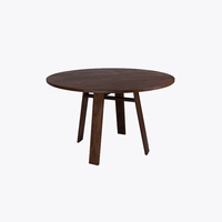忆考工 四片圆桌 黑胡桃红橡全实木家具简约现代创意设计北欧日式