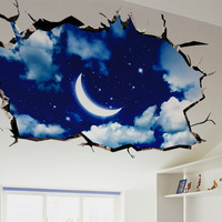 3D立体宇宙星空自粘墙贴纸卧室客厅天花板壁纸创意墙壁装饰品贴画