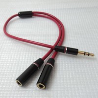 立体声一公两母3.5mm一分开二1出2耳机音频音响转换连接情侣插线