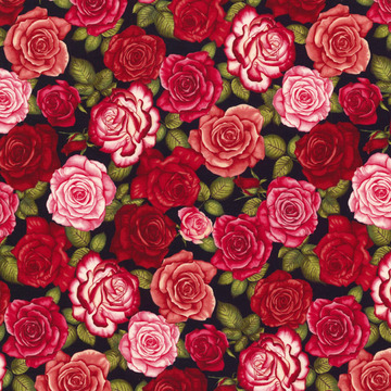 日本进口 多色红色蔷薇少女 纯棉拼布布料印花布 手工diy服装布头