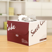 西点盒手提方形6 8 10寸Sweet Cake蛋糕包装盒送内托5个包邮