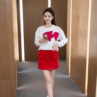2016秋季韩版新款时尚套装裙女长袖卫衣半身短裙两件套学生潮装