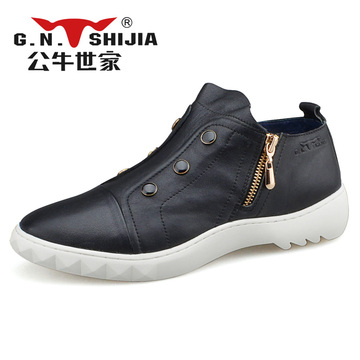G.N.Shi Jia/公牛世家男鞋时尚潮流个性真皮休闲皮鞋7A58247K22