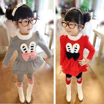 女童秋装韩版套装裙子1-2-3-4-5-6岁7儿童宝宝童装加绒两件套衣服